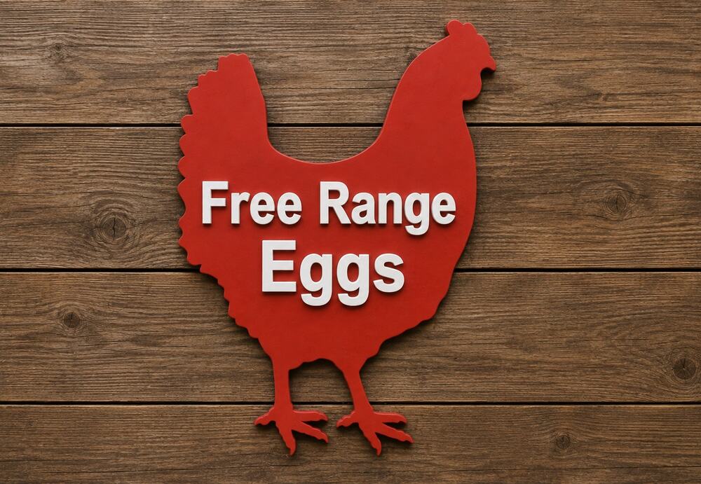 Chicken Free Range Eggs Sign Farm Barn Agriculture Customize Colors